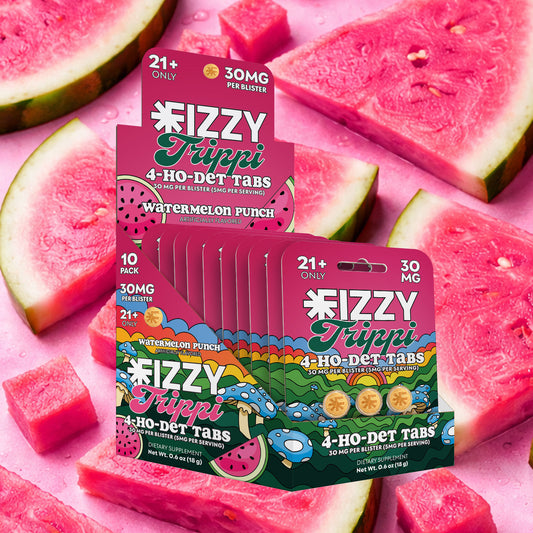 Fizzy Trippi Watermelon Punch Flavor 30mg 3 Tab 10 Pack Case Watermelon Background