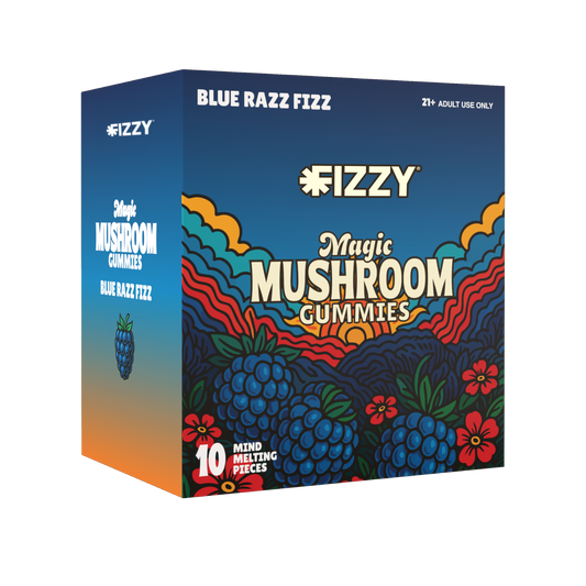 Fizzy Mushroom Blue Razz Fizz Flavor 10 Gummy 10 Pack Case