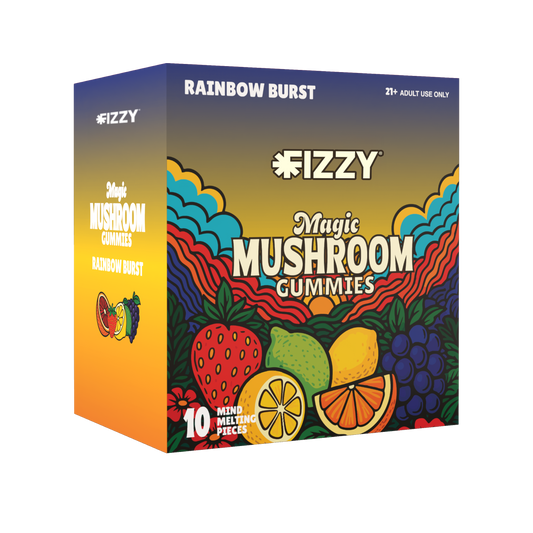 Fizzy Mushroom Rainbow Burst Flavor 10 Gummy 10 Pack Case