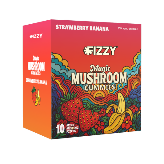 Fizzy Mushroom Strawberry Banana Flavor 10 Gummy 10 Pack Case
