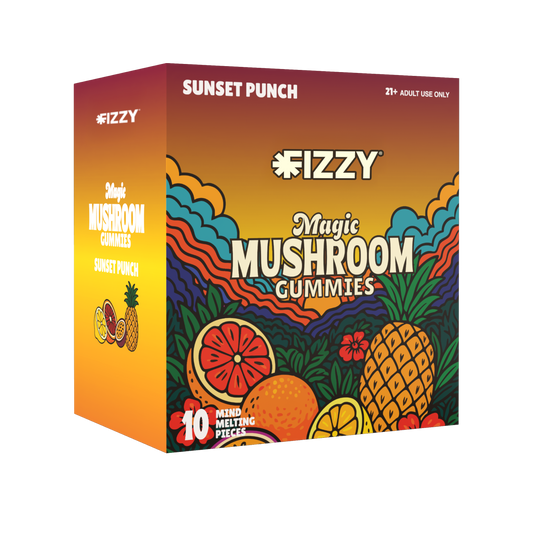 Fizzy Mushroom Sunset Punch Flavor 10 Gummy 10 Pack Case