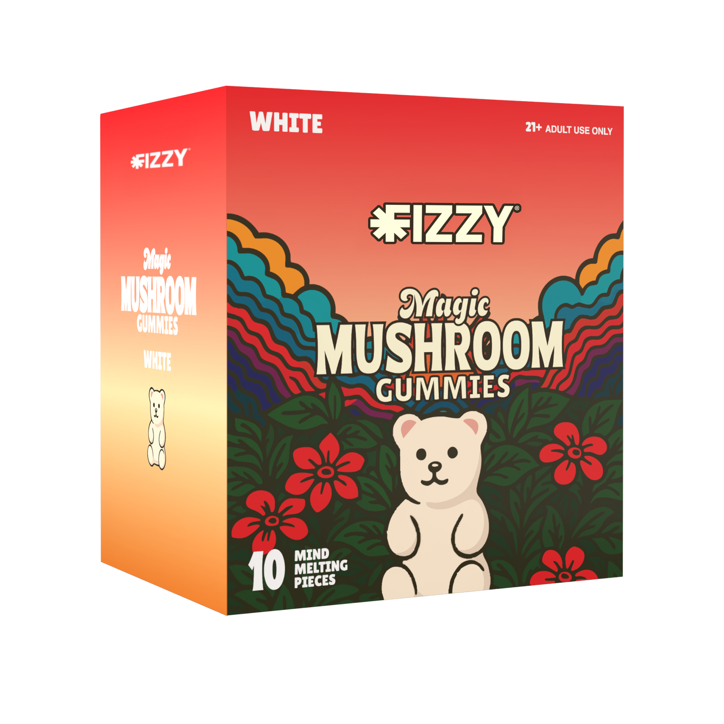 Fizzy Mushroom White Flavor 10 Gummy 10 Pack Case