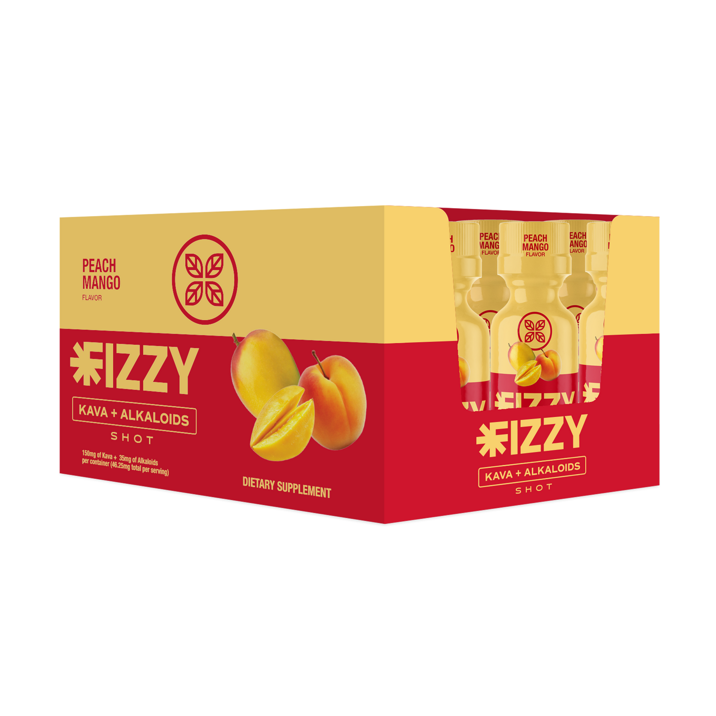 Fizzy Kava Peach Mango Flavor 150mg 12 Bottle Case