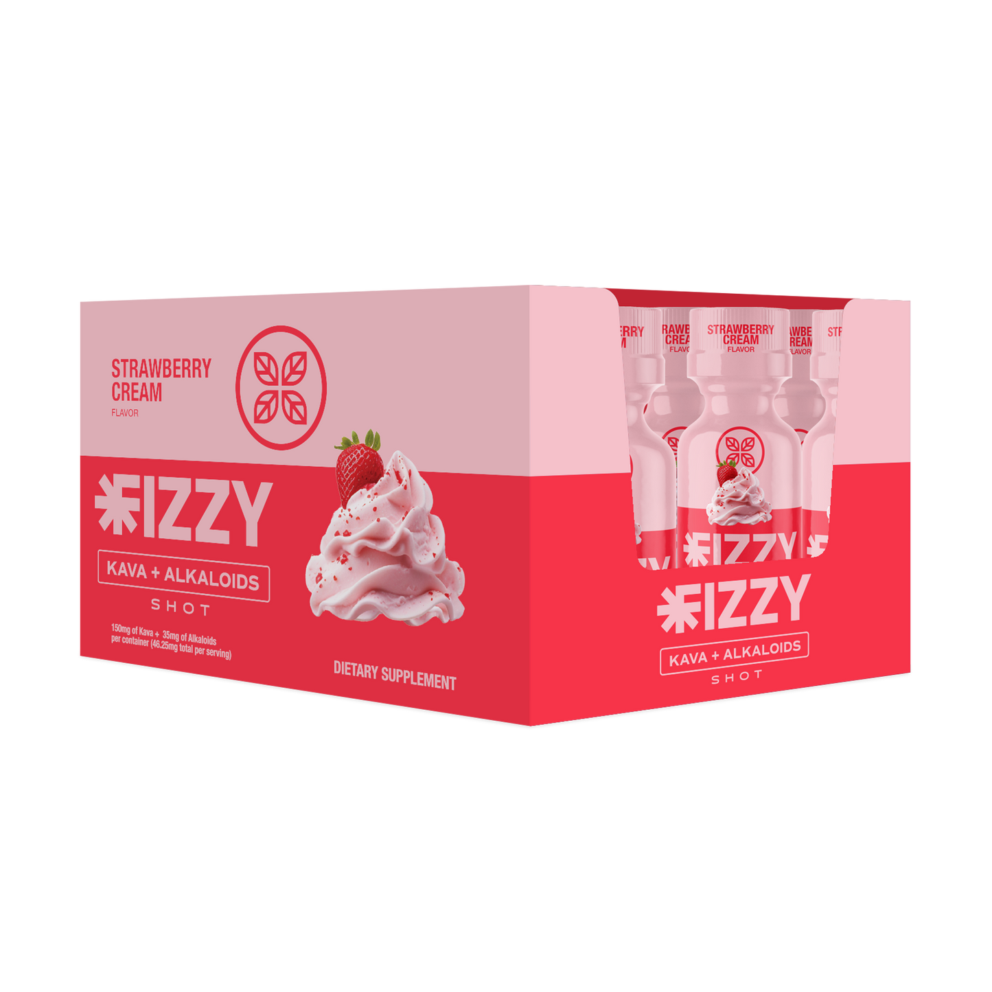 Fizzy Kava Strawberry Cream Flavor 150mg 12 Bottle Case