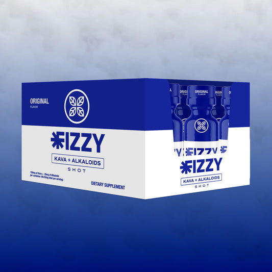 Fizzy Kava Original Flavor 150mg 12 Bottle Case Background