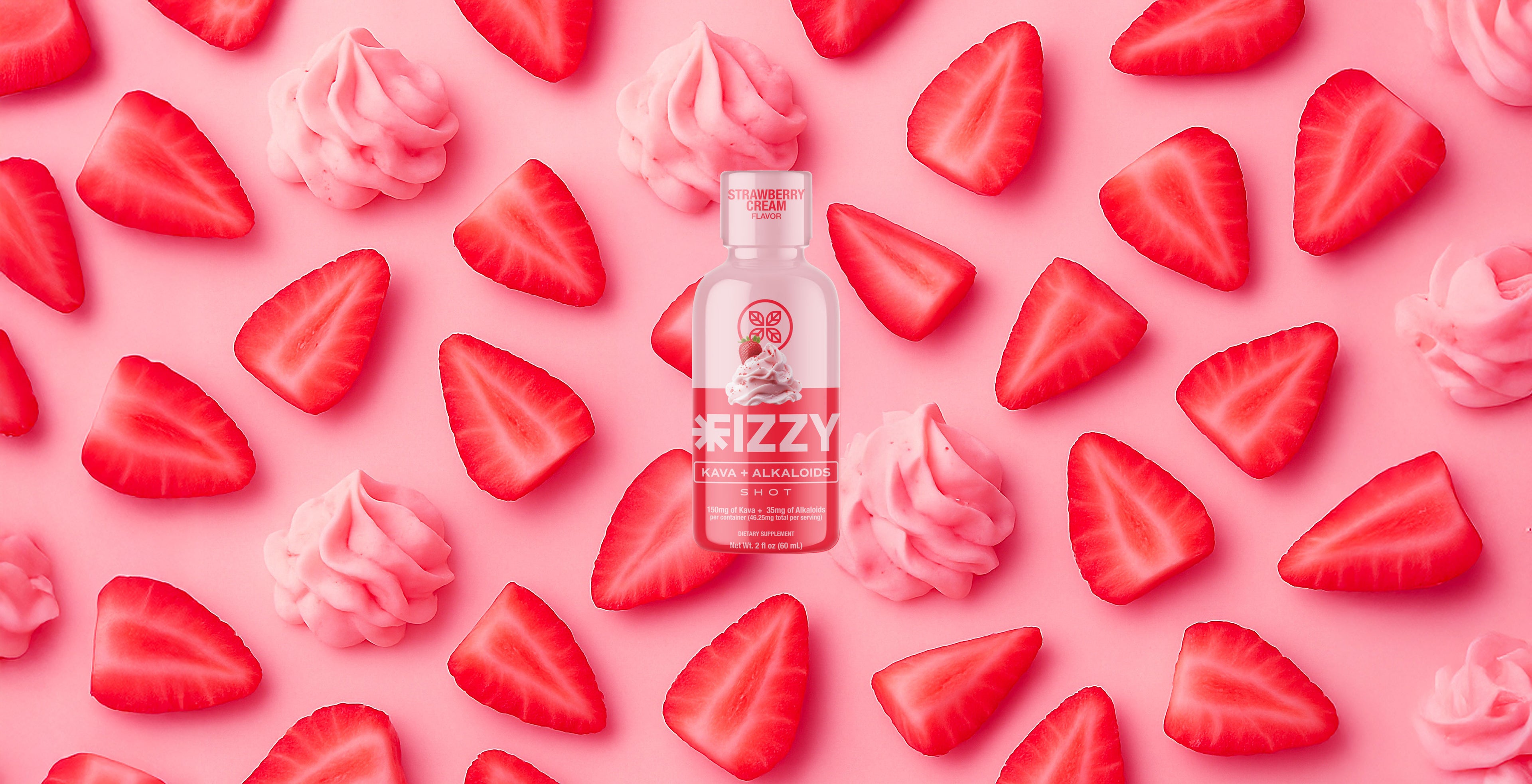 Fizzy Kava Strawberry Cream Background Header
