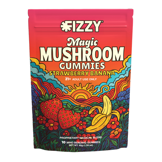 Fizzy Mushroom Strawberry Banana Flavor 10 Gummy Package