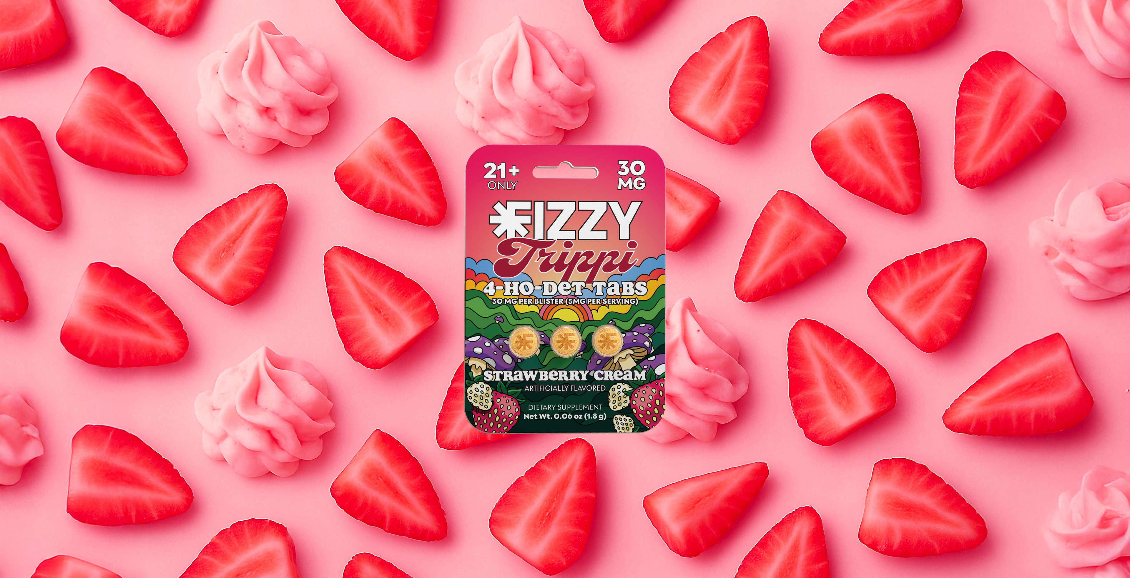 Fizzy Trippi Strawberry Cream Background Header