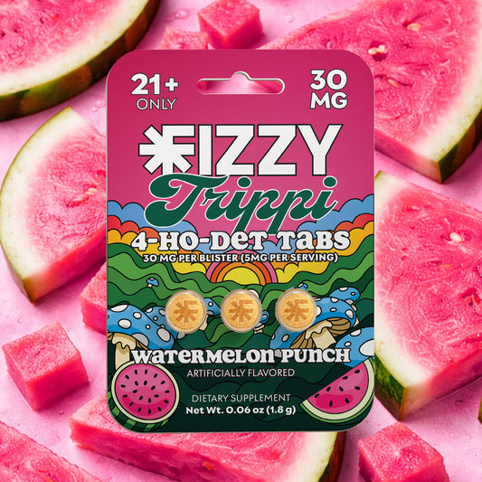 Fizzy Trippi Watermelon Punch Flavor 30mg 3 Tab Package Watermelon Background