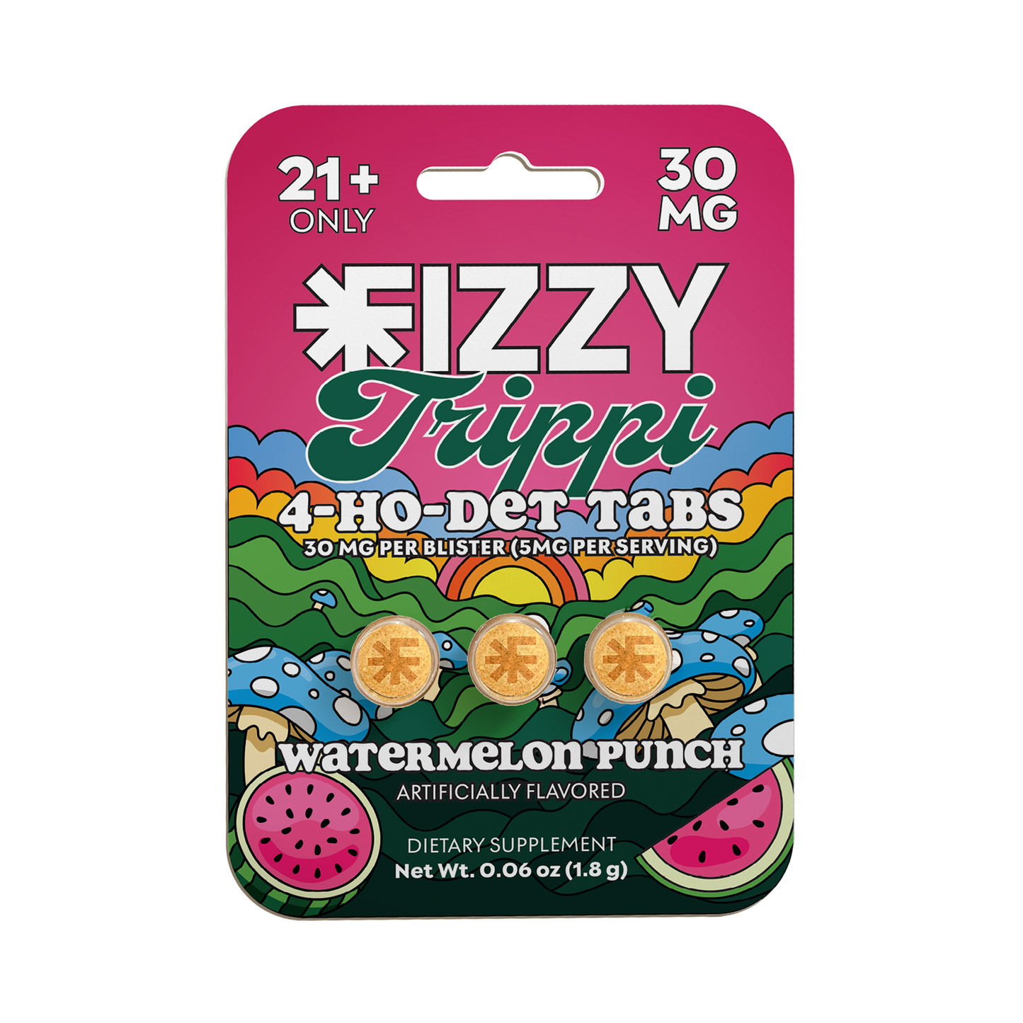 Fizzy Trippi Watermelon Punch Flavor 30mg 3 Tab Package