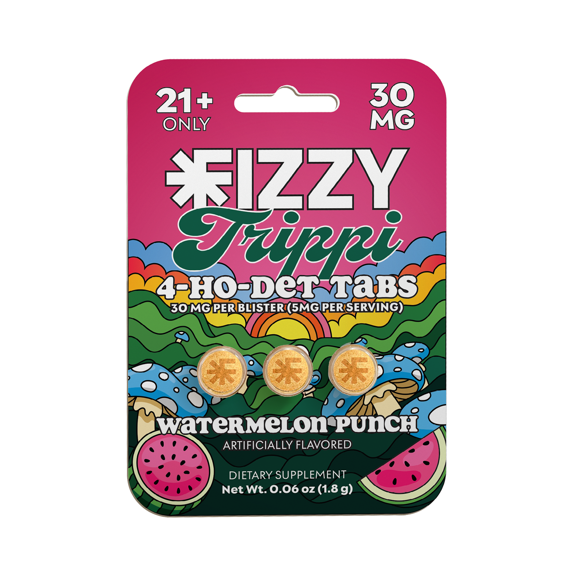 Fizzy Trippi Watermelon Punch Flavor 30mg 3 Tab Package