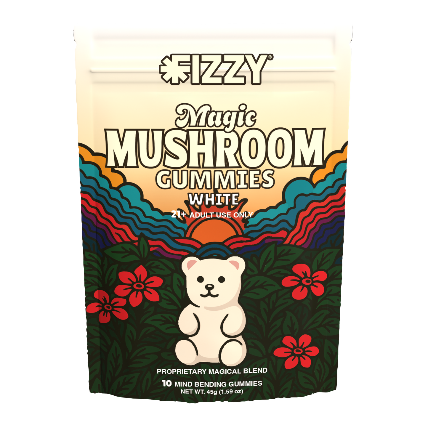 Fizzy Mushroom White Flavor 10 Gummy Package