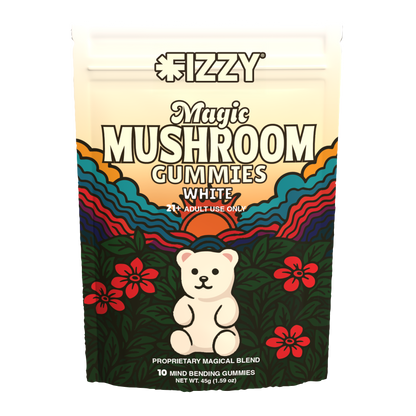 Fizzy Mushroom White Flavor 10 Gummy Package